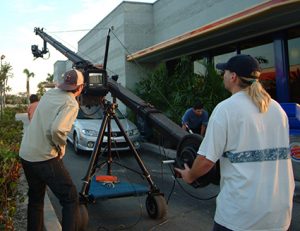 video production shoot at drive thru window