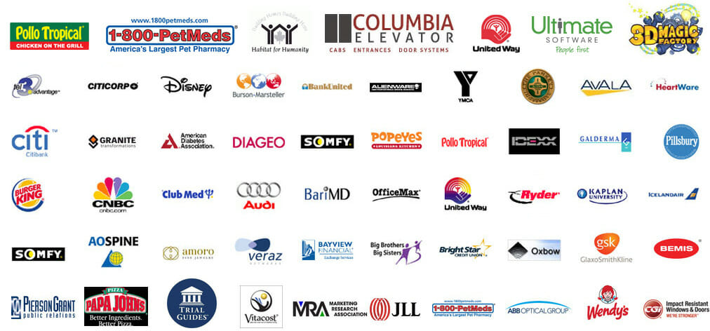 Miami video production company Ball Media Client logos