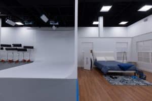 Sections of the Mattress Firm studio we designed and built